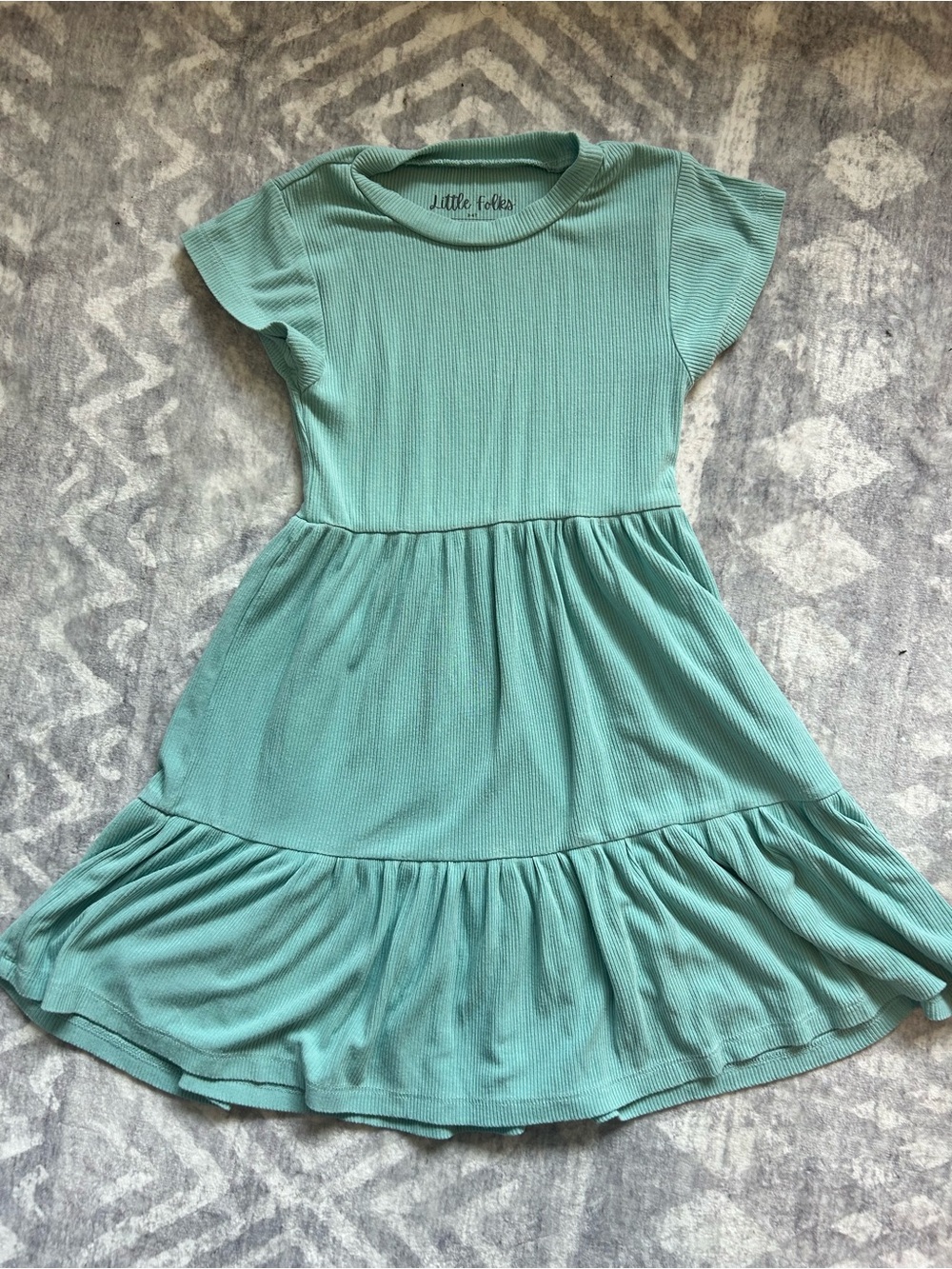 Girls' Mint Green Tiered Bamboo Dress